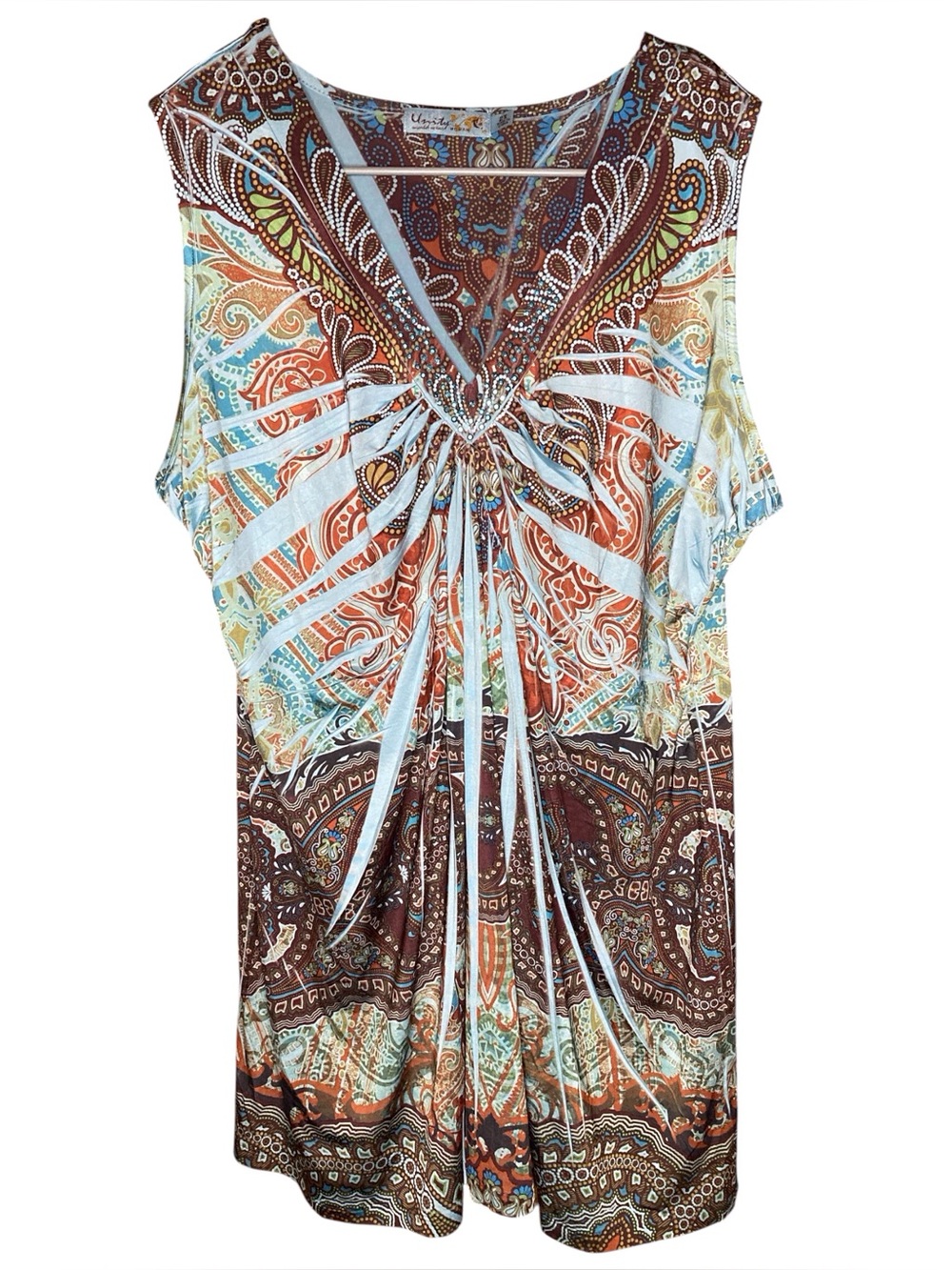 Unity World Wear | NWT Blue Embellished Tank Tunic 2X